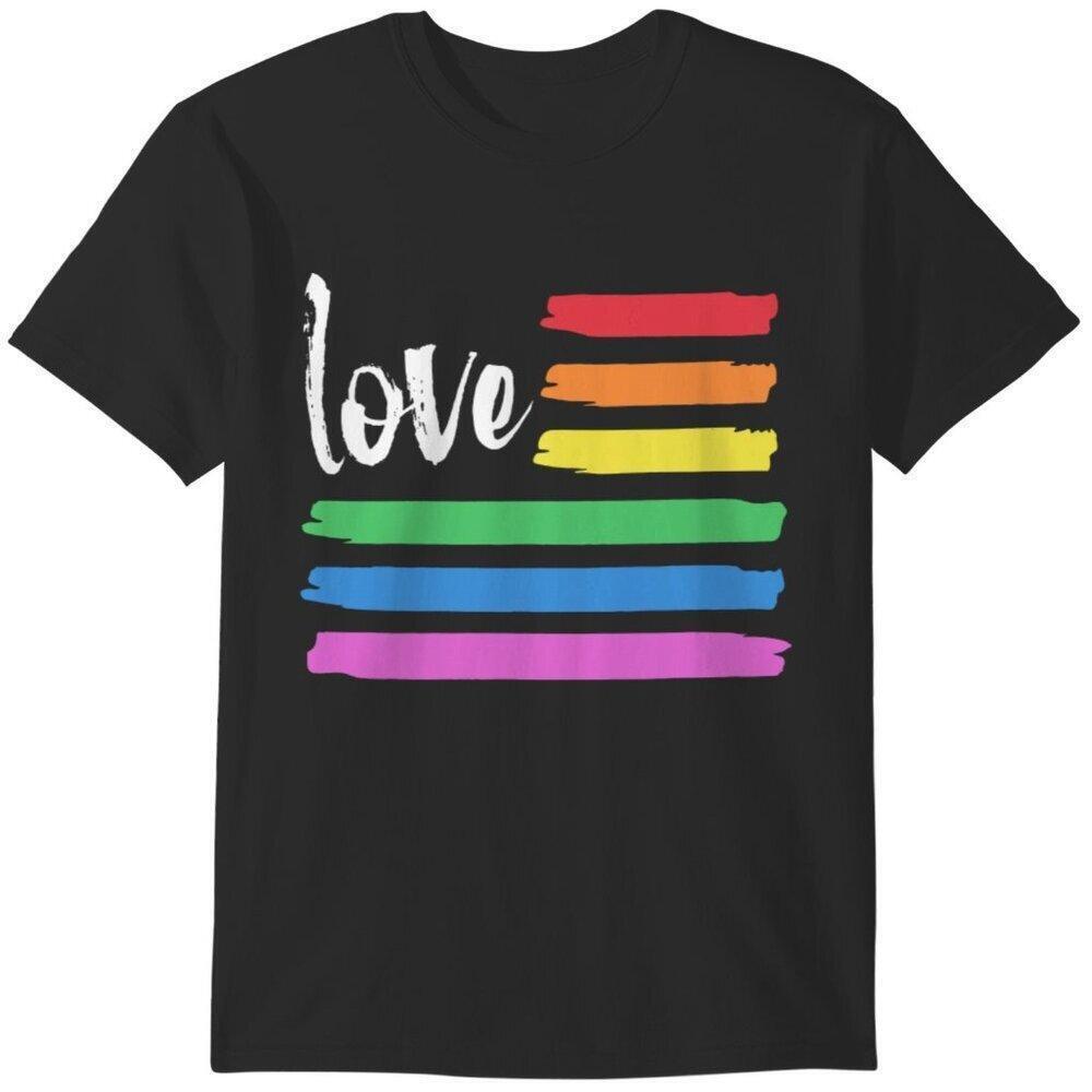 Pride Flag Lgbt Rainbow Love T-Shirt Equality Graphic Tee Support Pride Shirt